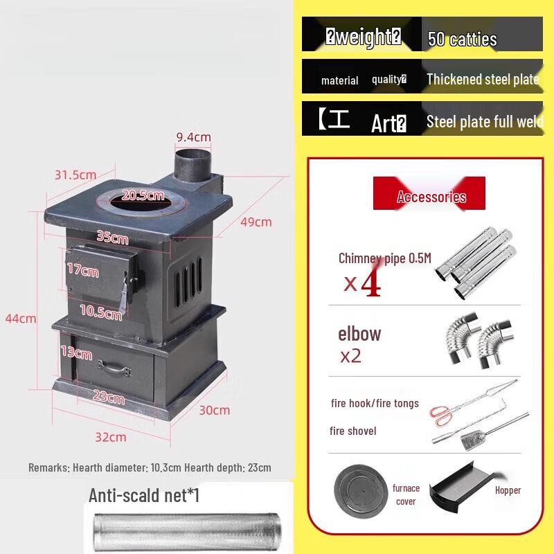 Vnitřní kamna na dřevo a uhlí