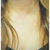 Used Design Stick Necklace Silver Platinum Metal Allergy