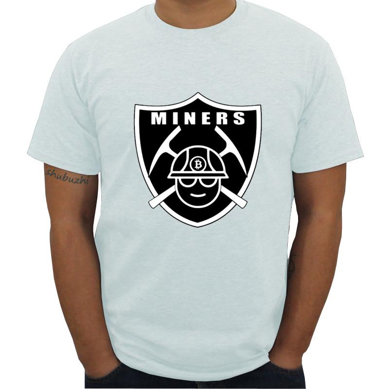 men cotton tshirt summer fashion short sleeve top tees male tshirt Bitcoin Miners Mens TShirt S