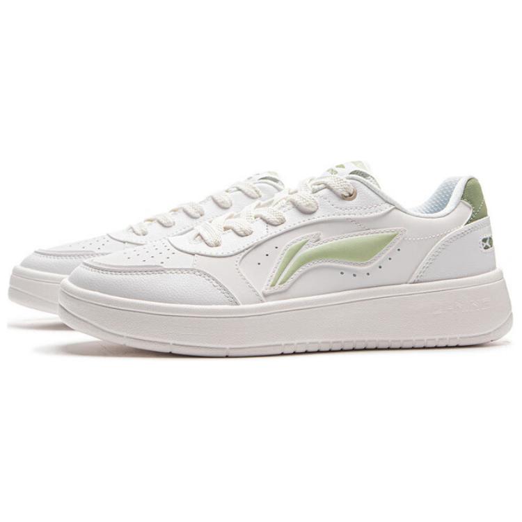 Li Ning Yuan Bao Pure Classic Fashion Versatile Youthful White Sneakers Women Sneakers Green AGCV148-2