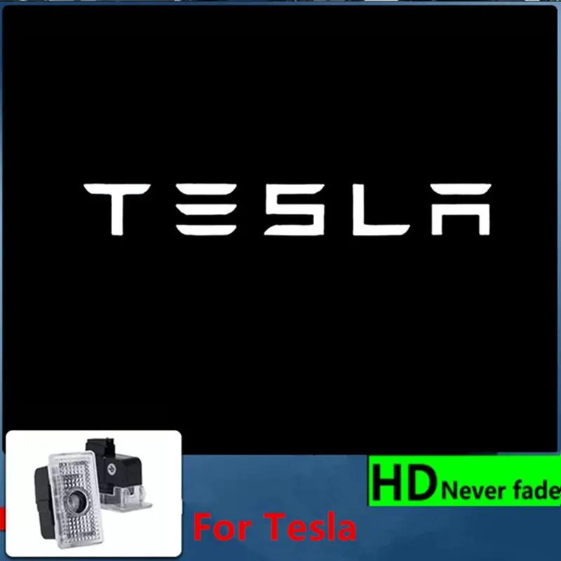 

2PCS For Tesla Welcome Door Light Model 3 Model X Y S 2015-2023 HD LED Lamp Projector Atmosphere Car Light 2PCS