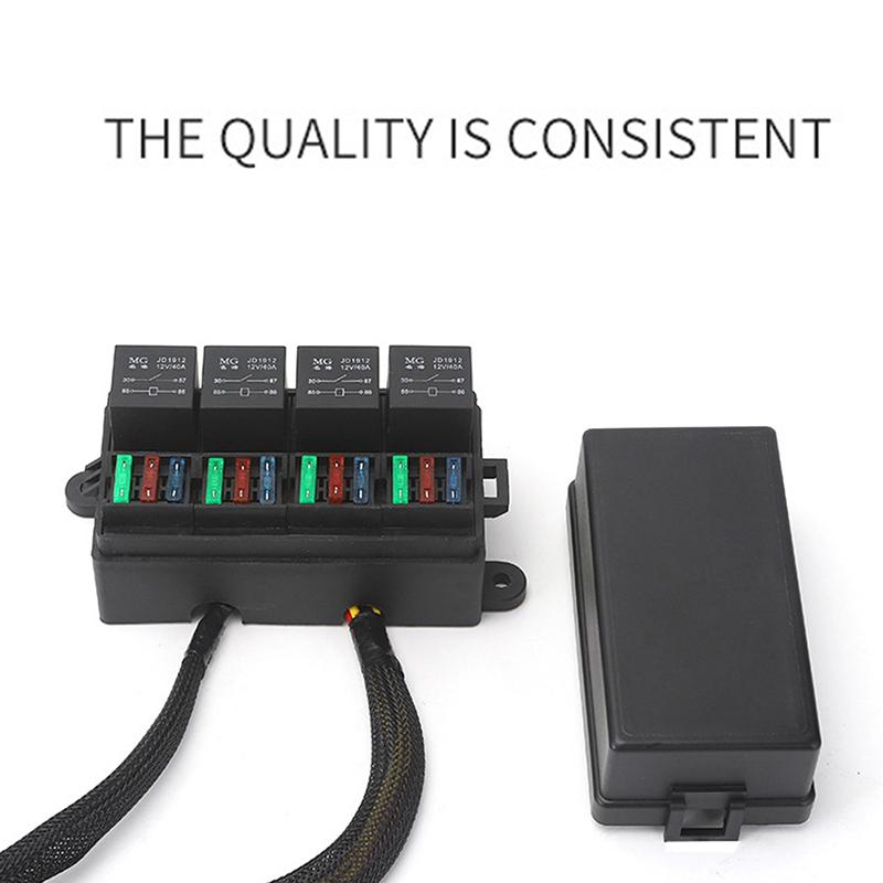 12V Relaiskastenblock 8-fach Atc/Ato Sicherungsblock Universell Wasserdicht Sicherungs- und Relaiskasten-Kit Für Auto Lkw