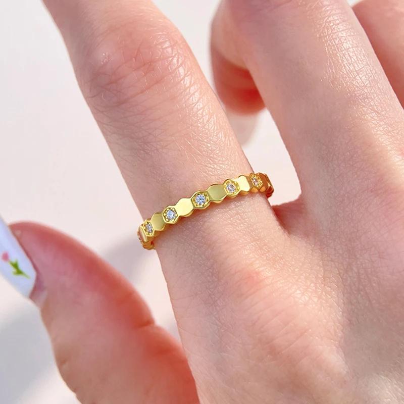 925 Sterling Silver Zircon Vintage Geometric Shape Rings For Women Gift Match Daily Party High Quality Fine Jewelry Accessories