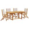 VidaXL Ensemble à manger de jardin 5pcs bois d'acacia solide textilène, ensemble à manger d'extérieur, meuble de salle à 3279288