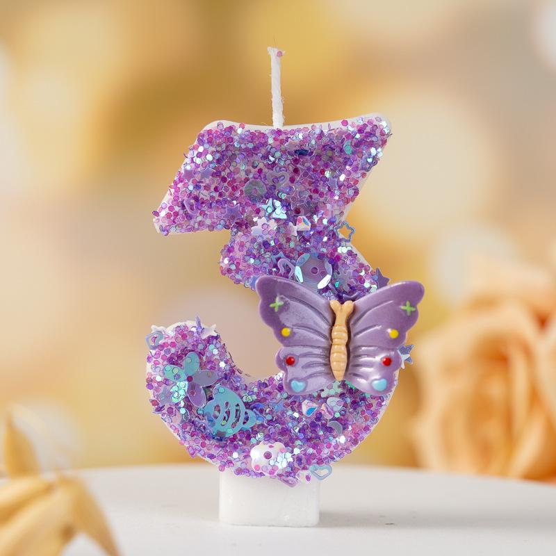 Innovative Purple Butterfly Birthday Celebration Cake Candles