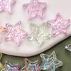 DIY Material Transparent 10Pcs Acrylic Charms Star Pentagram 20mm Beads UV Plated Creative Jewelry Accessories Pendant Bracelet Necklace
