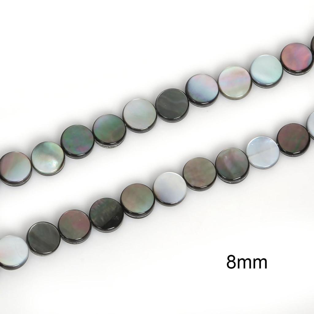 Cuentas de disco de nácar negro Natural, tamaño a elegir, 39cm, para fabricación de joyería, pulsera, collar, pendiente