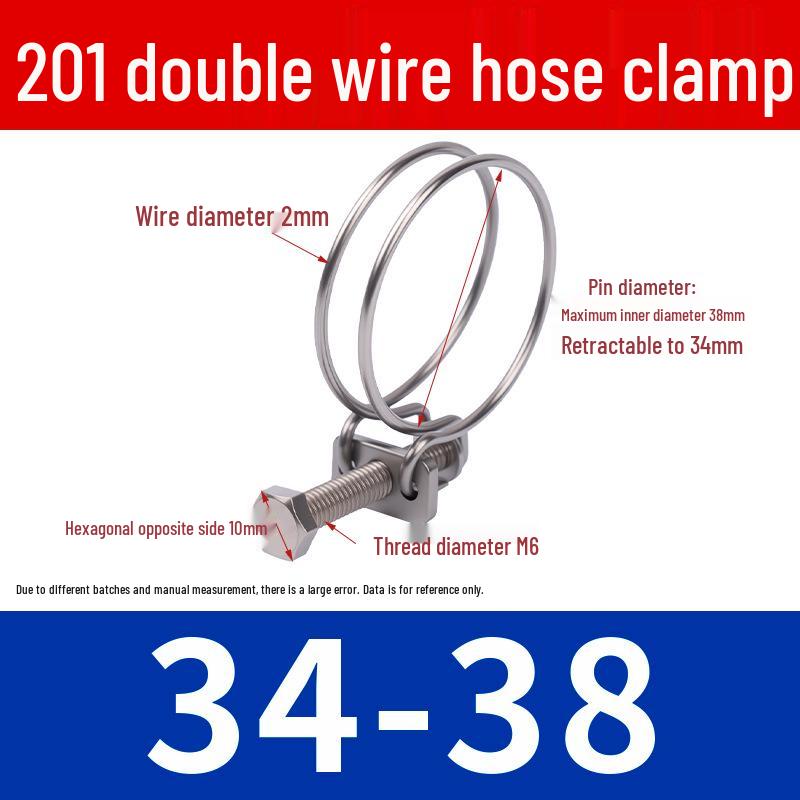 Doppeldraht-Schlauchschelle aus Edelstahl für Feuer-, Wasser-, Gasleitungen - Verdickt