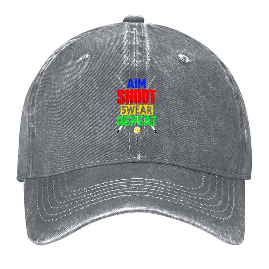 2026 Aim Shoot Swear Repeat (Nine Ball) Baseball Cap Custom Hat Uv Protection Solar Hat Bobble Hat Summer Hats For Men Women's