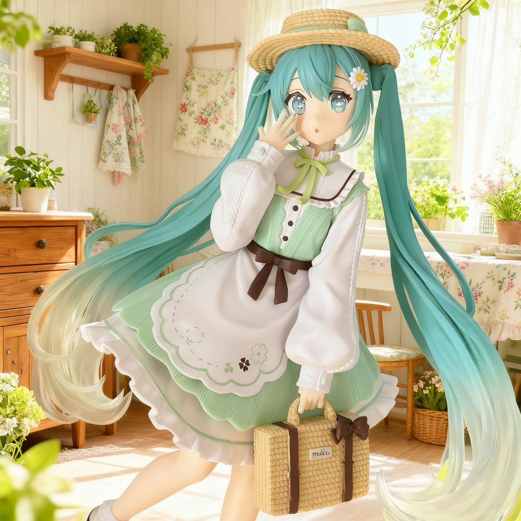 Non-Toxic New Hatsune Miku Pastoral Hand Made Scenery Model Home Decoration Animation Anime Beautiful Children Table Decoration Collection Gif