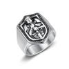Vintage Stainless Steel Knights Templar Rings for Men Women Hip Hop Shield Sword Shaped Warrior Ring Punk Amulet Jewelry Gifts