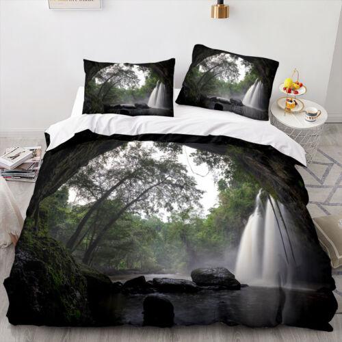 

Лесной пейзаж Пододеяльник Комплект постельного белья Наволочки Single Double King Art Single 135x200cm