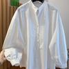 ZOSOUL Oriental Minimalist Mandarin Collar White Shirt