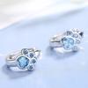 1 Pair Hoop Earrings Dainty Polished Small Cute Sparkling Rhinestone Cat Claw Huggie Earrings Fashion Jewelry