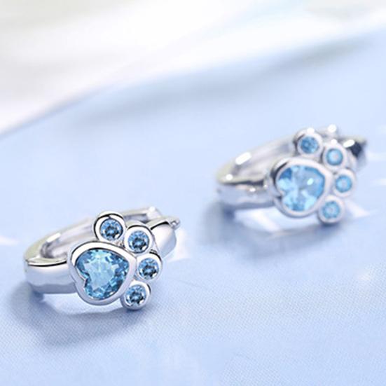 1 Pair Hoop Earrings Dainty Polished Small Cute Sparkling Rhinestone Cat Claw Huggie Earrings Fashion Jewelry