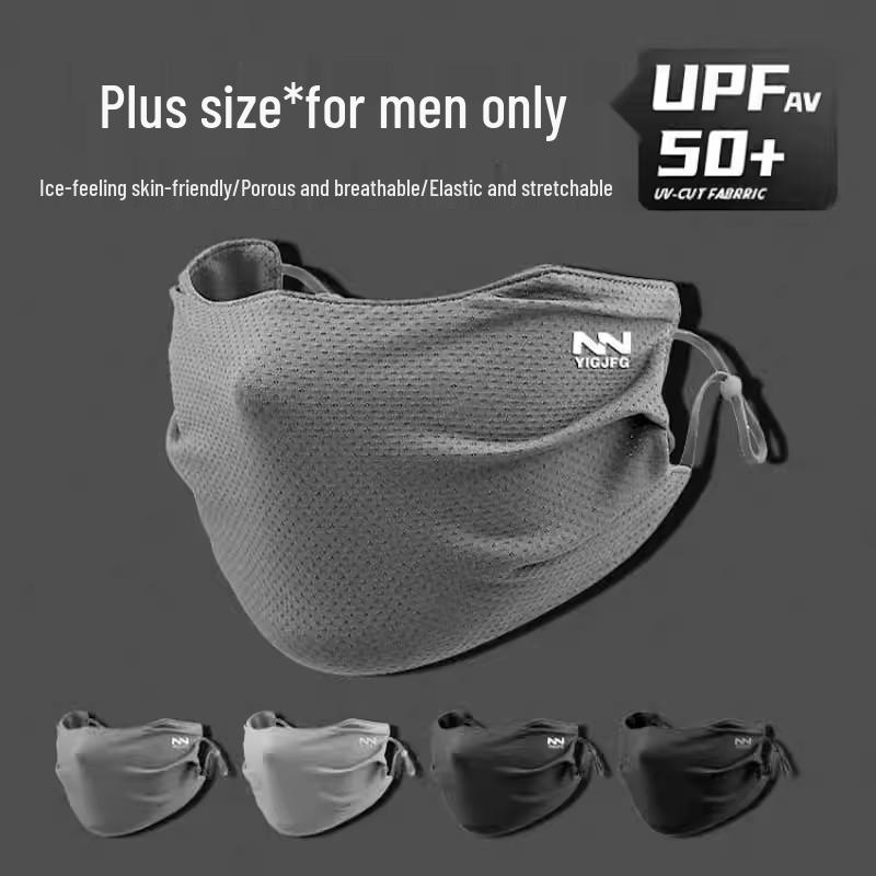 

Free Shipping: Men s Trendy Anti-UV Sunscreen Mask - 2025 Oversized Summer Ice Silk 3D Face Cover Men s Black Anti-UV Mask - 1 Piece (OPP Bag)
