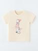 Summer 2026 Girls' Short-Sleeve T-shirt with 3D Rabbit Skirt Print - European and American Fashion
