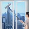 Window Brush Glass Wiper with Flexible Corner Head 180-degree Rotating Panel Double-sided Scraper with Built-in for Outdoor