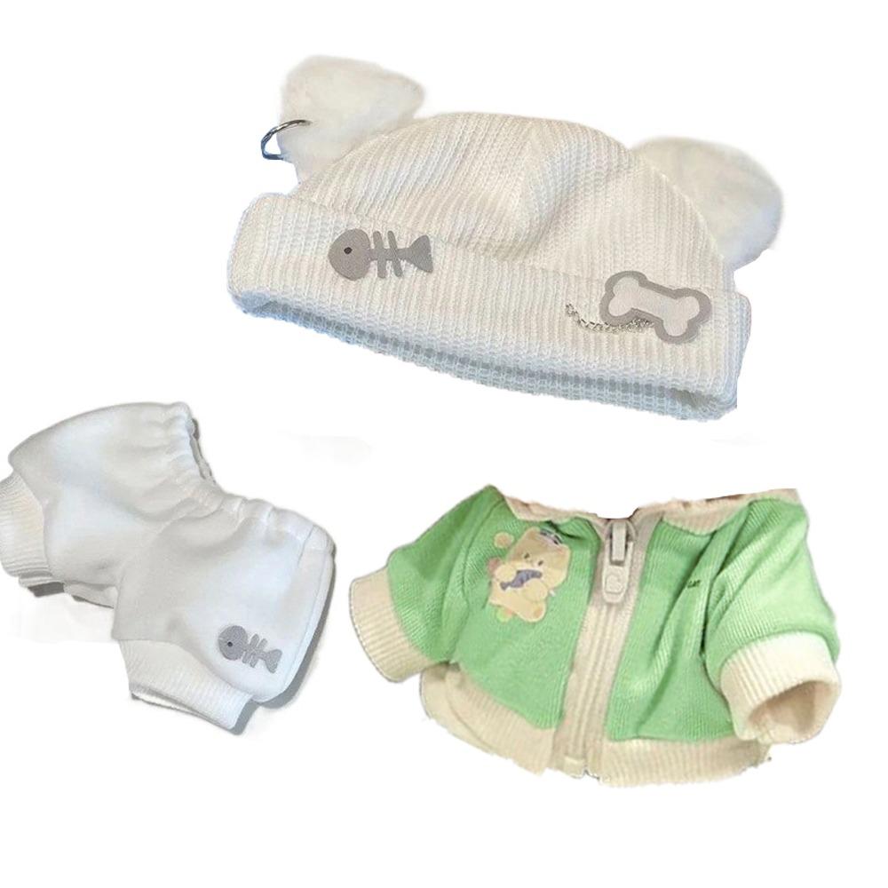 Cat Jacket 20cm Cotton Doll's Clothes Fishbone Pants Cotton Doll Outfit Multi Color Cute Hat Doll Clothes Set Kids Girls Toys