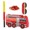 Feuerwehrauto Piñata Party Dekoration Interaktive Aktivität Für Kinder Jungen Geburtstagsparty Zubehör Rot 41.00X22.50X8.00CM Süßigkeiten Spender 1Set