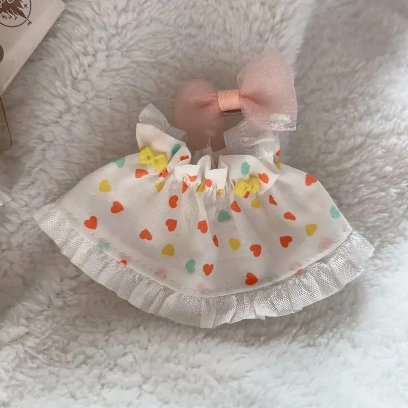 Doll Clothes Fashion Clothes Bow Strap Floral Skirt for 17cm Doll Clothes Dolls Accessories Cute Little Clothes