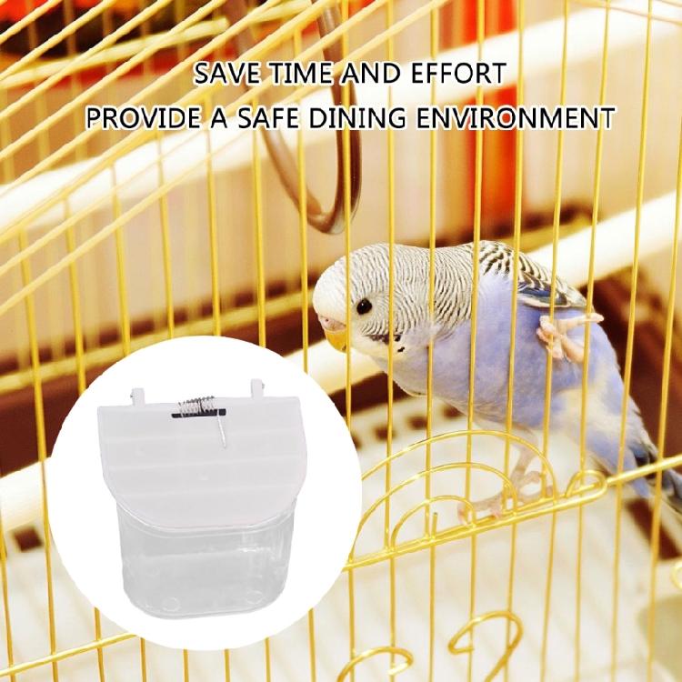 Parrots Feeders Food Container Feeding Box Antispill Birds Feeding Supply Clear Seethrough External Food Cup Feeders 6PC