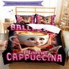3pcs Custom Name Ballerina Capuchina Bedding Set Duvet Cover Closure Includes 1 Duvet Cover & 2 Pillowcases for All Seasons Bedroom Decor