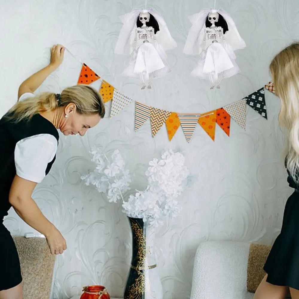 Plastic Skeleton Couple Ornament Simulation Halloween Skeleton Car Decoration  Haunted Home