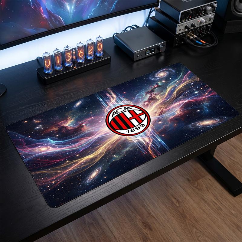 משטח עכבר גדול מודפס AC Milan, משטח שולחן גיימינג מגומי רך מונע החלקה לקישוט משרד, מחשב נייד, מחשב