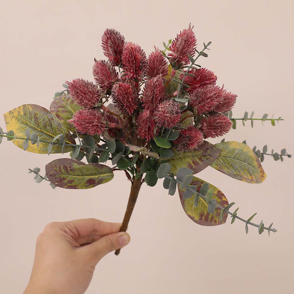 

Artificial Eryngium Bouquet Timeless Decoration Vibrant Decor Red