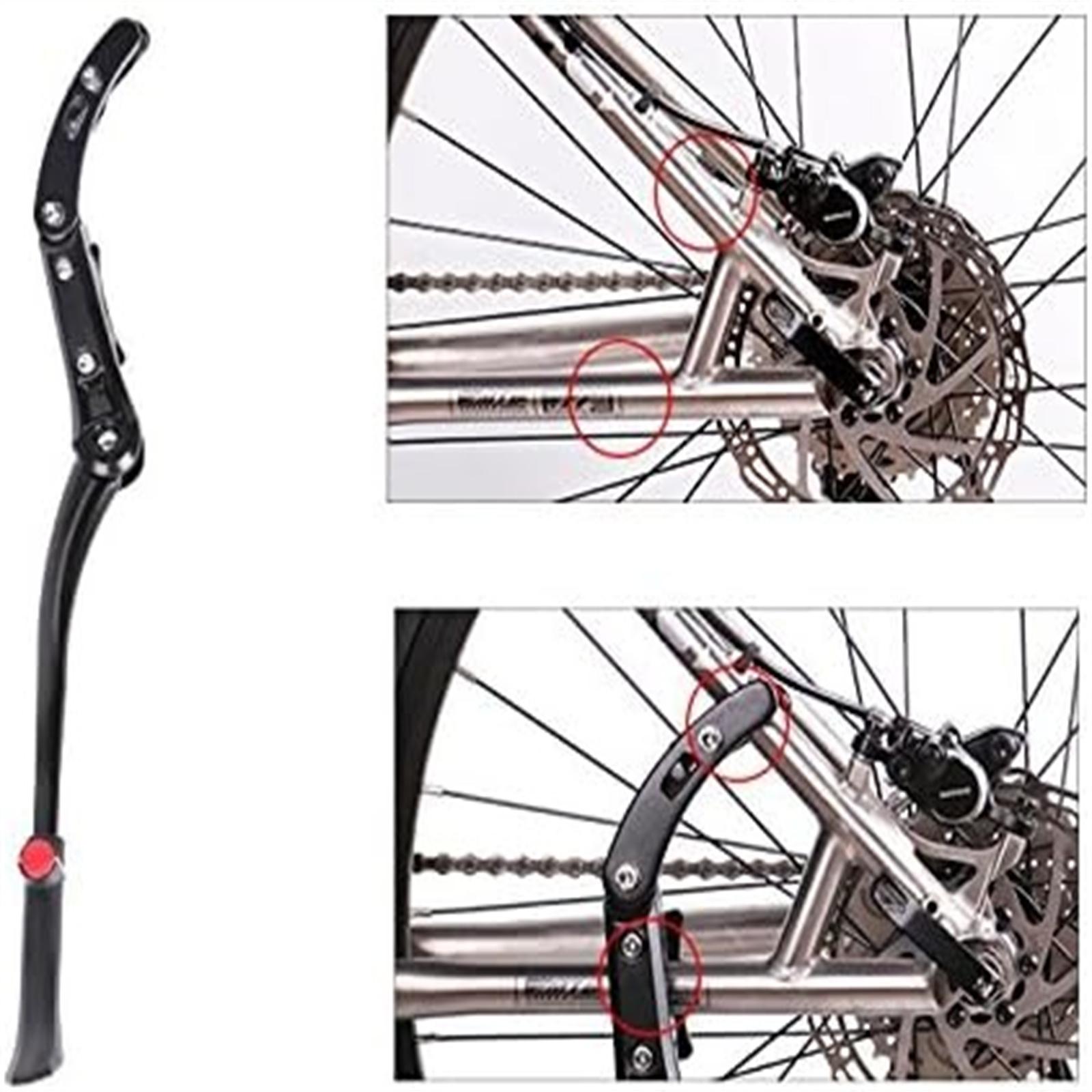 Adjustable  Rear Support – Side Mount Foot Stand for Mountain Bikes, Parking & Stability Accessory nero