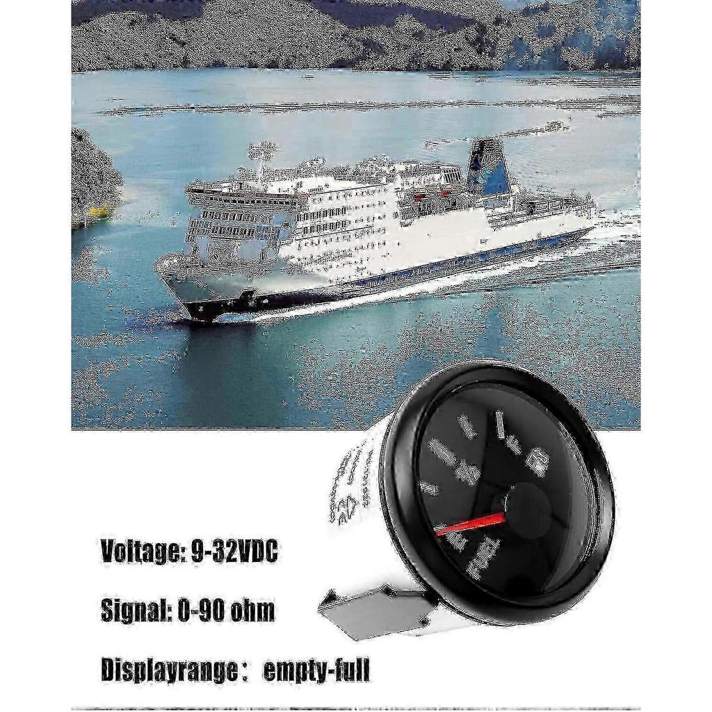 Fuel Level Gauge 0-90 Ohm for Car and Boat, Digital Tank Gauge with LED Display