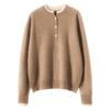 Lekasha Women's Cashmere Color Block Two-in-One Round Neck Long Sleeve Sweater