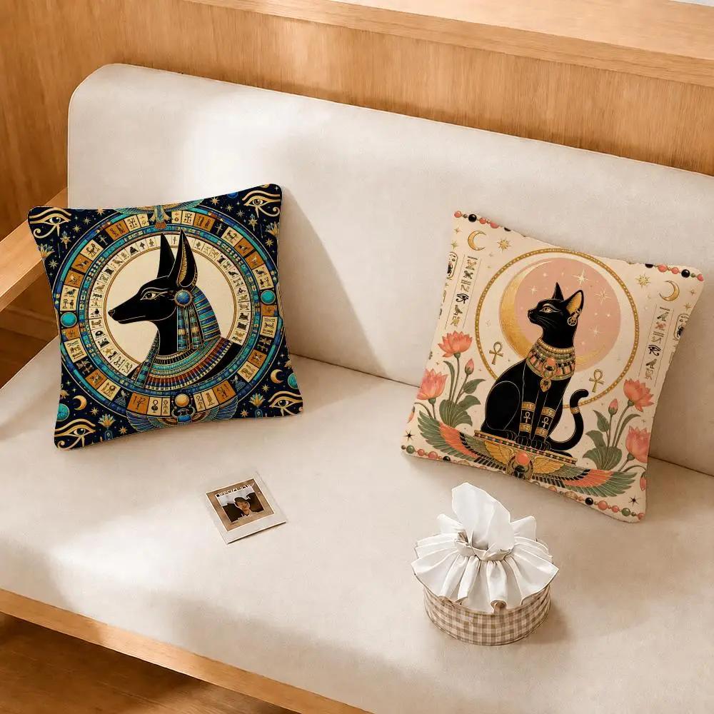 Art Majestic Mystery Ancient Egyptian Art Cushion Cover Soft Plush Fluffy Throw Pillow Cases For Sofa Bedroom Home Decor