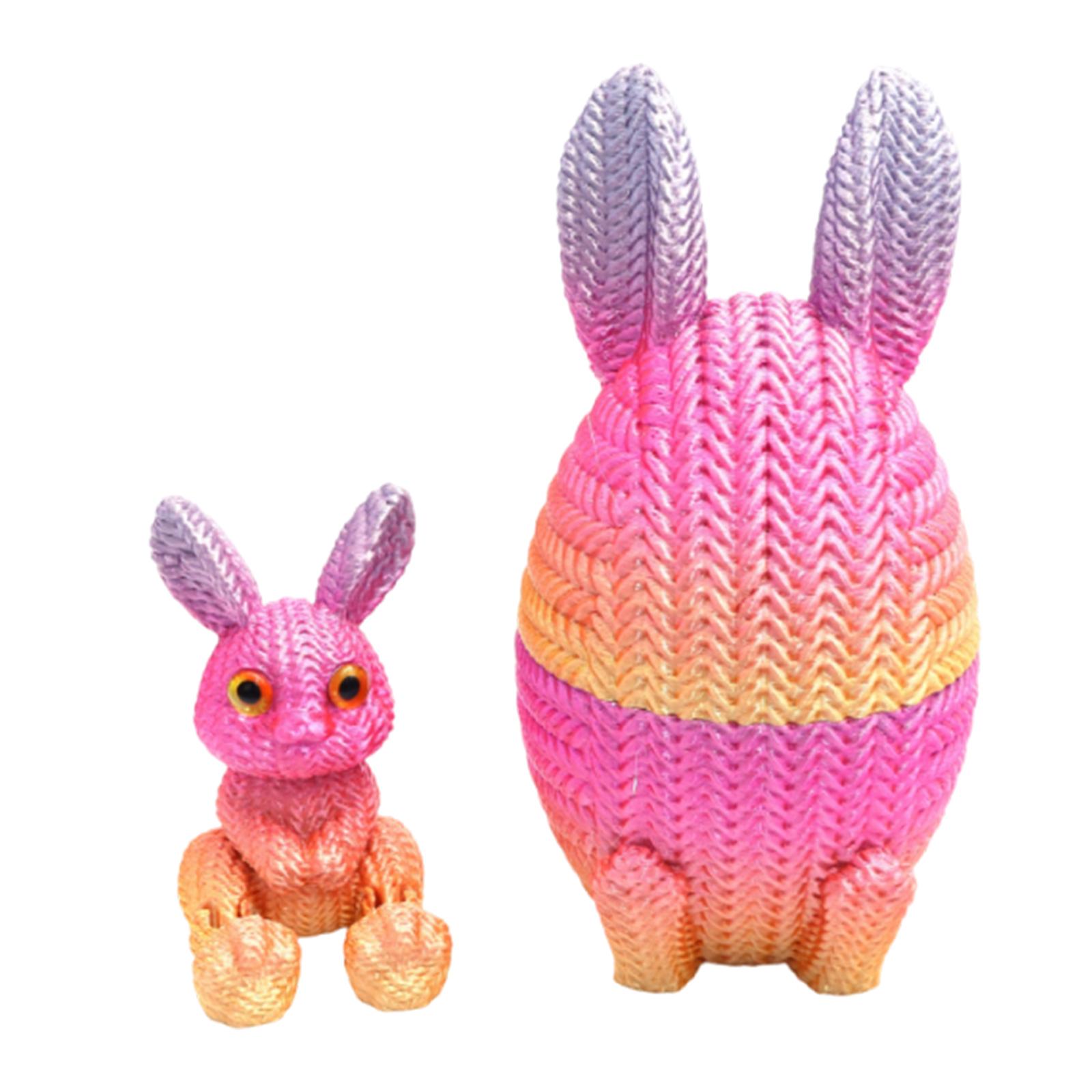 

3D Printed Movable Easter Bunny Egg Toy, Creative Gift, Bunny Egg Ornament One Size