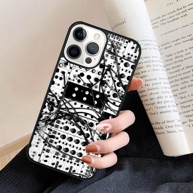 Vintage Synth Synthesizer Moog Print Phone Case Back Cover for iPhone 17 Air 16 15 14 13 11 12 Pro Max Plus Coque