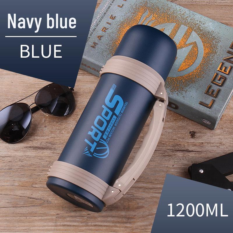 Men's 1500ml Stainless Steel Travel Thermos Flask - Large Capacity Outdoor Vacuum Bottle