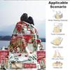 1PC Custom Name Blanket Santa Snowman Friendship Flannel Blankets Patterns Throw Blanket All-Season Soft Gift for Couch, Bed, Camping, Birthday Gifts