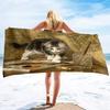 Katzen Strandtuch für Damen, Mikrofaser Picknick Bad Pool Yoga Handtuch, Weich Süß Schnelltrocknend und Sandfest Strandtücher für Katzenliebhaber