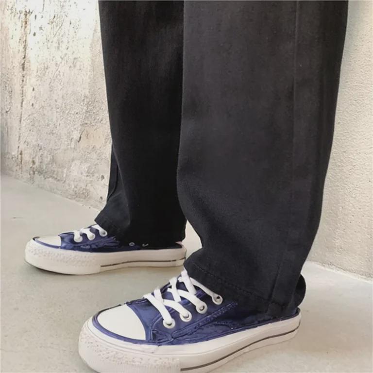 Women's White High Waist Slim Straight Wide Leg Jeans - Trendy Loose-Fit Mopping Trousers