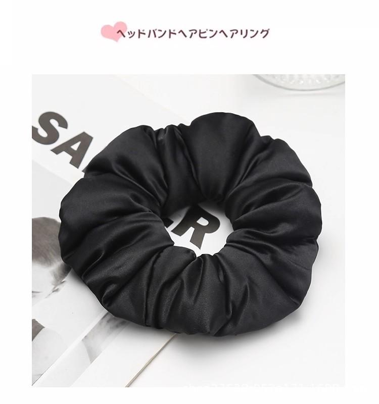 

Zhao Lusi Style Korean Satin High-End Solid Color Hair Bun Tie - Seamless Hair Care Accessory чорний