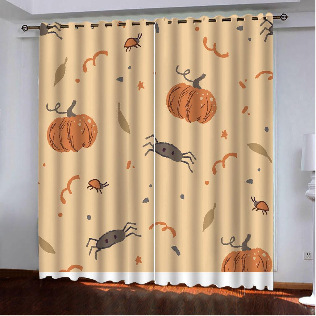 High Density Blackout Curtains Cartoon Small Objects Small Plants 3D Digital Printing Blackout Curtains