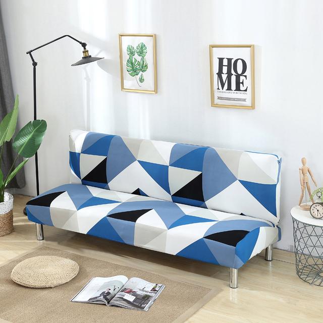 Folding Sofa Furniture Bed Cover Sofa Protective Covers Spandex Stretch Elastic Material Double Chair Cover Slipcovers Living Space Geometric Print