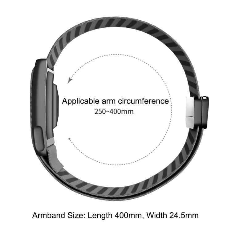Kovový rám Magnetické zapínání Vnitřní keprový nylonový řemínek pro Amazfit Helio Náhradní řemínek