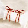 Valentine's Day Bow Drop Earrings with Crystal Zircon Shiny Stud Jewelry for Women Girls Gifts