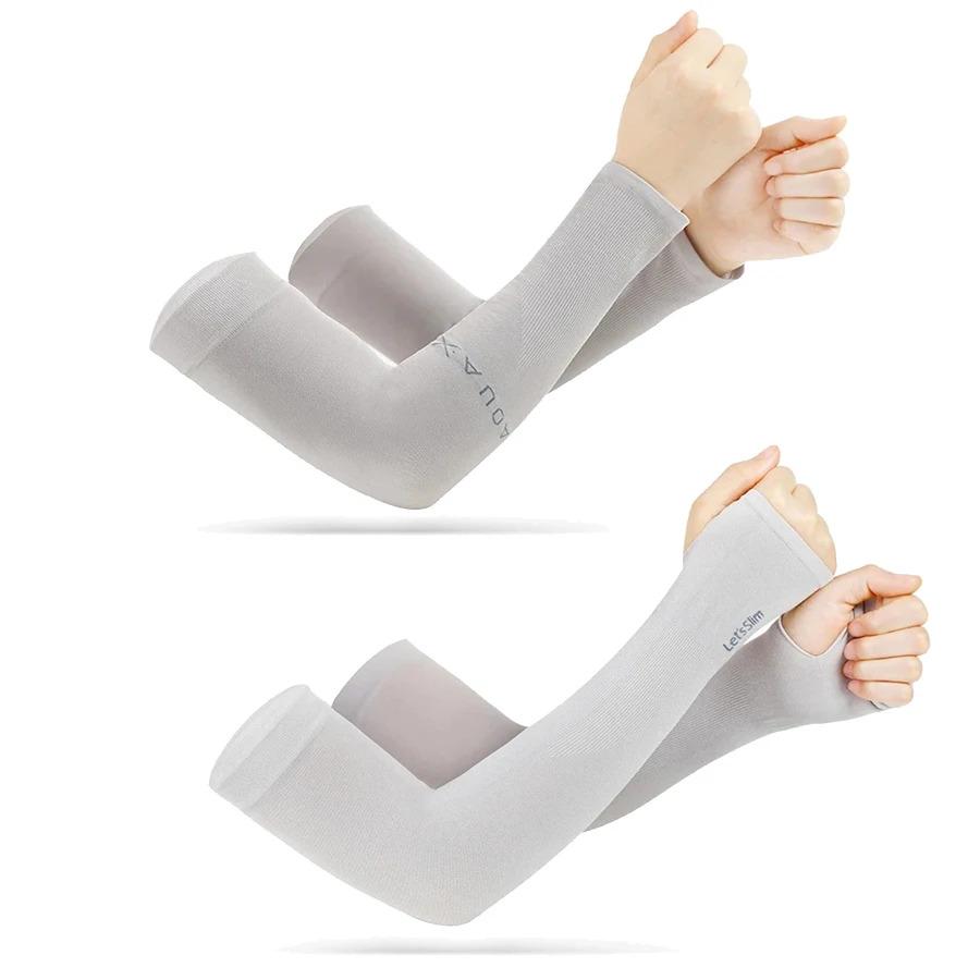1/2pcs Summer Ice Silk Long Sleeves Anti-Sunburn Arm Cover Men Women Cuff New Cool Hand Sleeves Anti-UV Cycling Arm Sleeve