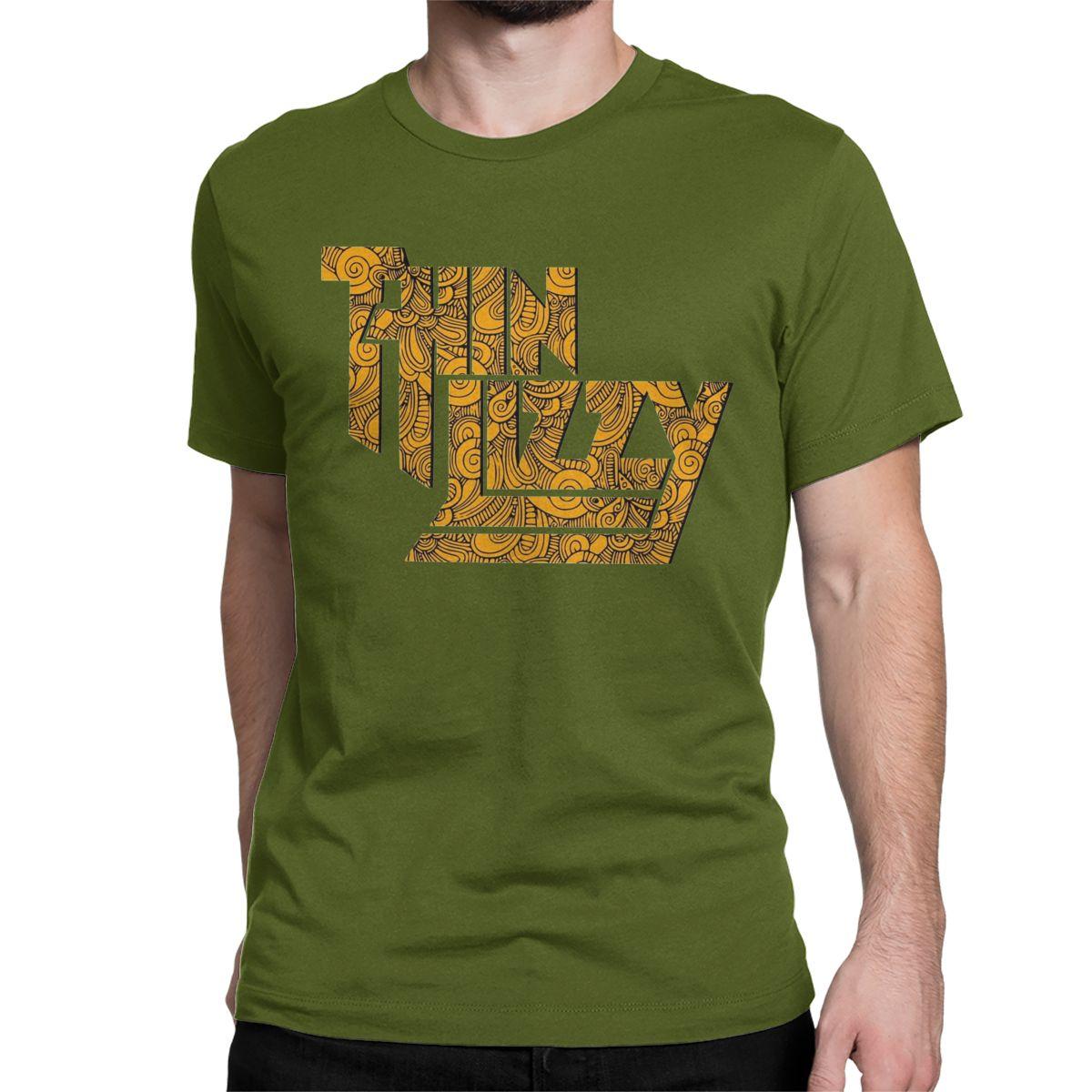 

Модные футболки рок-групп 90-х годов Мужские Женские с круглым вырезом 100% хлопок Футболки Thin Lizzy с коротким рукавом Новое поступление Топы 4XL