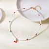 Lovely Cherry Pendant Rice Beads Choker Necklace for Women Fashion Simple Starfish Strawberry  Clavicle Chain Party Zircon Gift