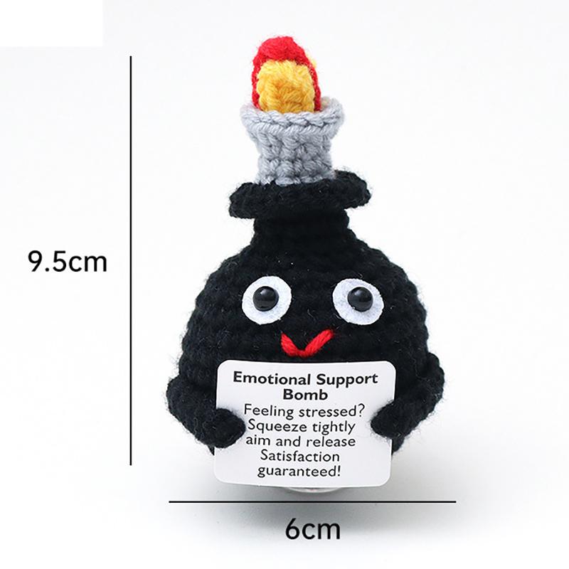 Positive Energy Potato Pocket Hug Handmade AnimalCrochet Mini Doll Funny Wool Gift for Friends or Lover Emotional Support Plant