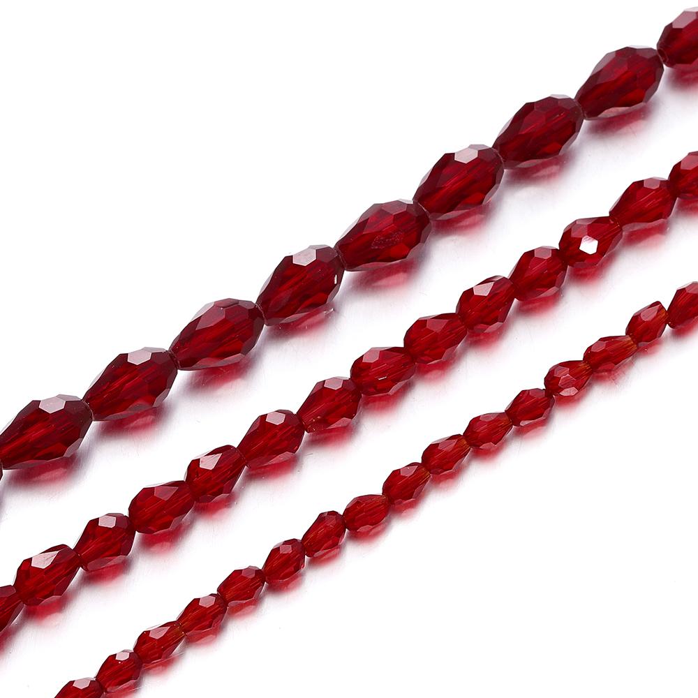 1 Strand 6-12mm Spacer Water Drop Shaped Beads AB Shine Glass Drop Pendant for DIY Earing Bracelet Jewelry Making Accessories